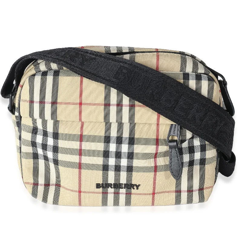 BURBERRY Archive Beige Nylon Vintage Check Paddy Bag