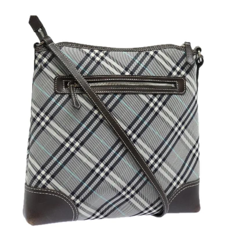 BURBERRY Blue Label Nova Check Shoulder Bag Gray Auth 80145