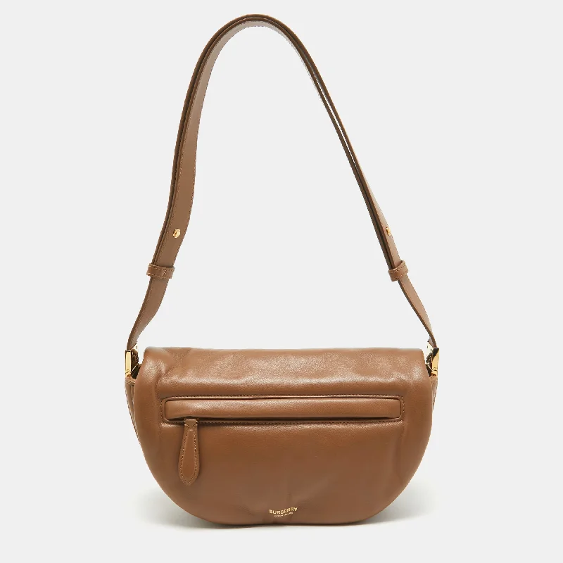 BURBERRY Brown Leather Small Olympia Shoulder Bag