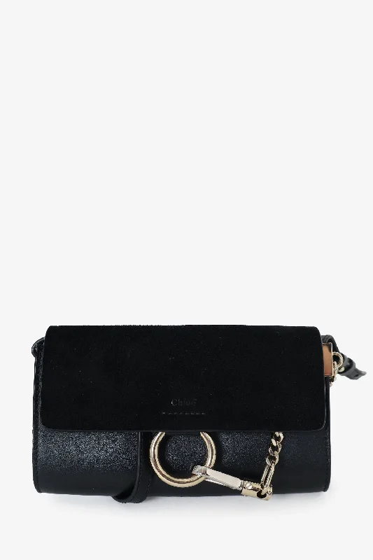 Chloe Black Leather/Suede Mini Faye Shoulder Bag