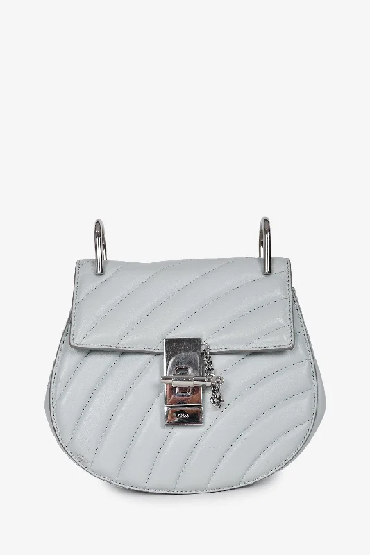 Chloe 2018 Blue Leather Mini Drew Bijou Chain Shoulder Bag