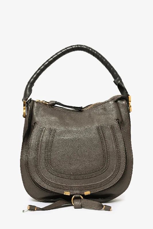 Chloe Gray Leather Marcie Shoulder Bag