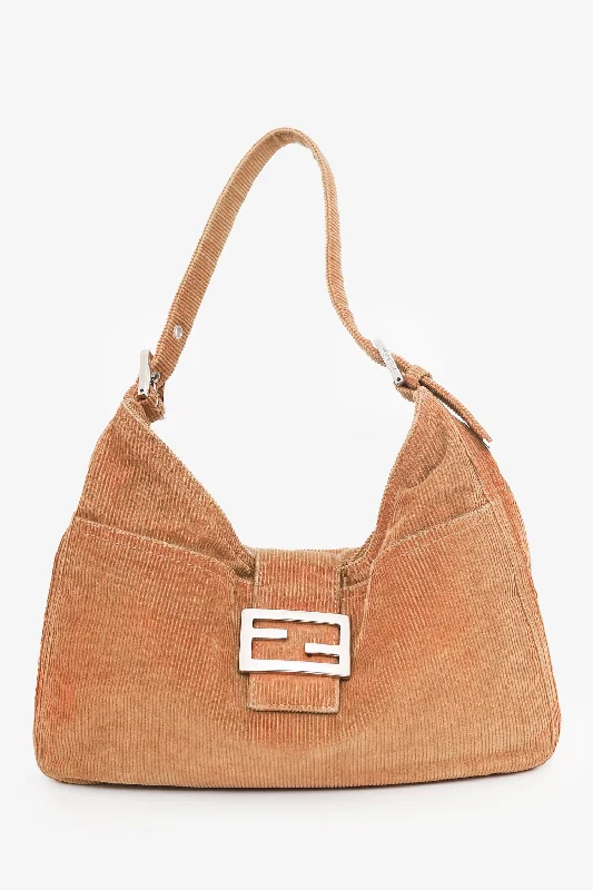 Fendi Brown Corduroy Mamma Baguette Bag