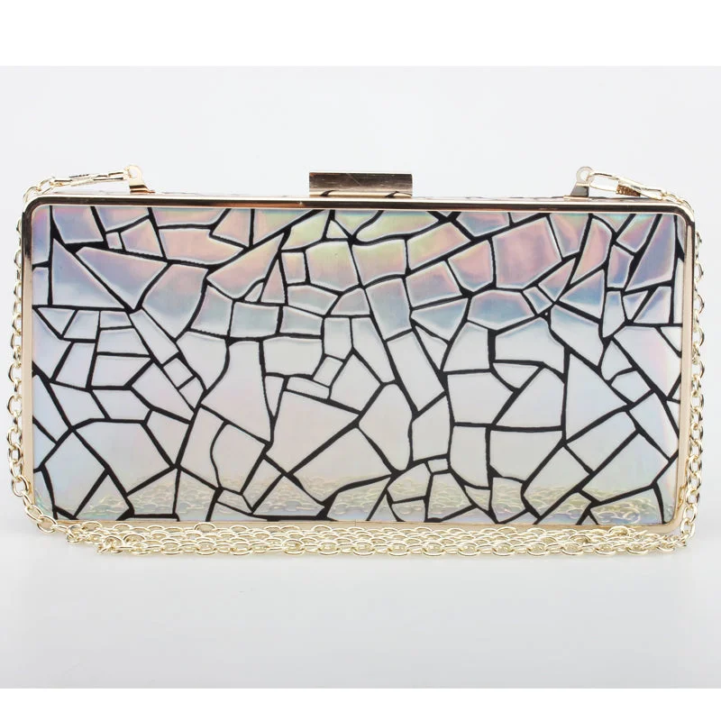 geometric pattern clutch bag