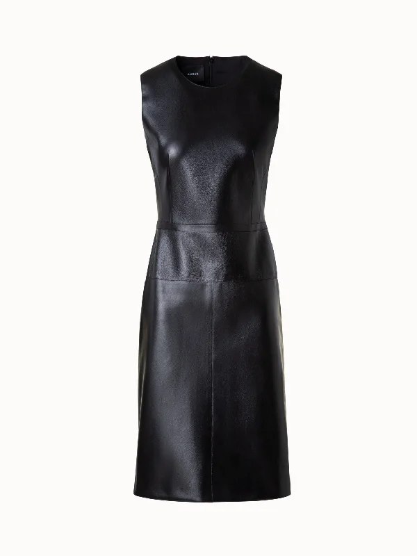 A-Line Sheath Dress in Lacquered Leather