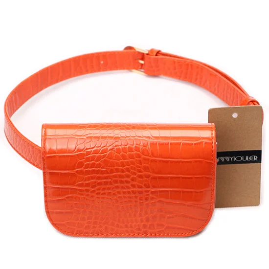 Adjustable Alligator Pattern Women Waist Pack Orange