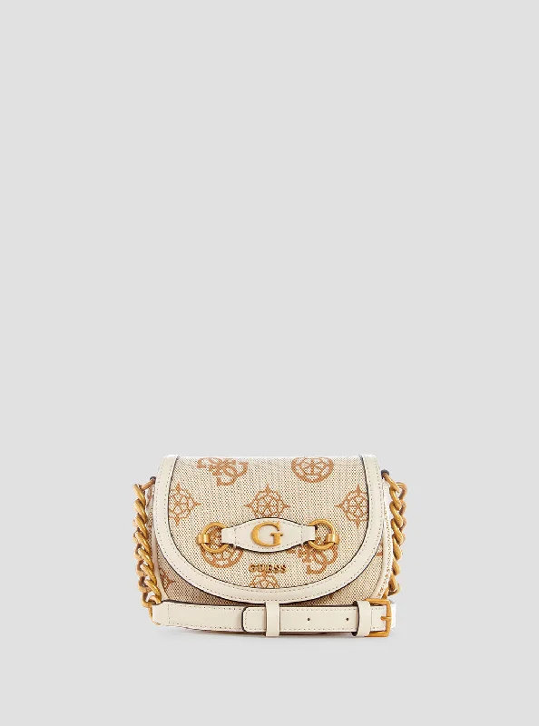 Beige Logo Izzy Mini Crossbody Bag