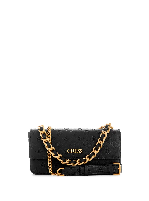 Black Logo Geva Convertible Crossbody Bag