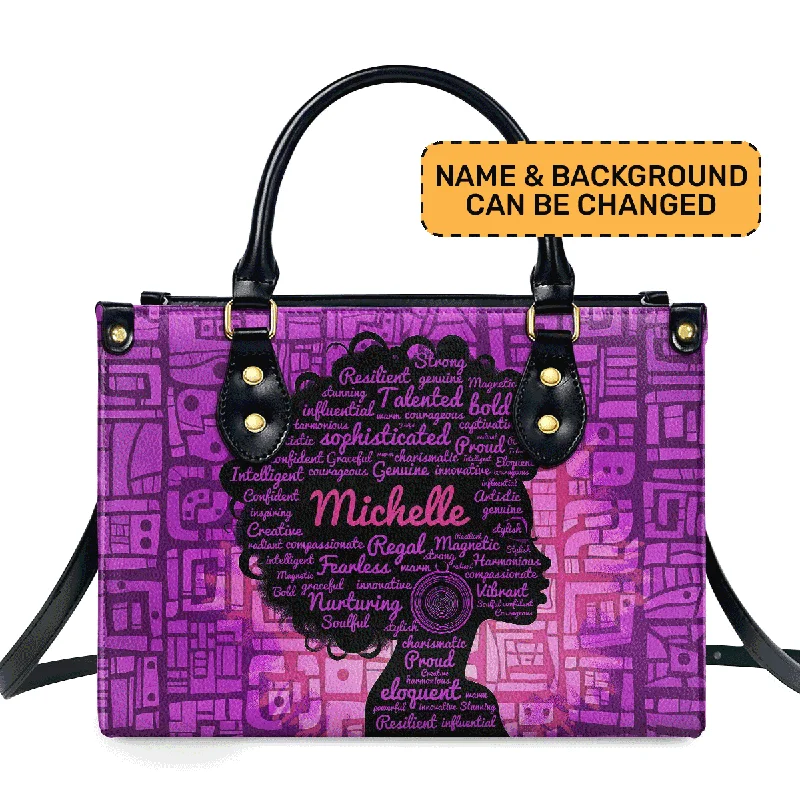 Afro Queen - Galaxy Personalized Leather Handbag SB47