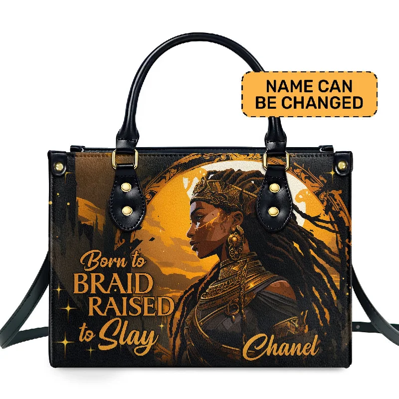 Born To Braid - Personalized Leather Handbag STB35