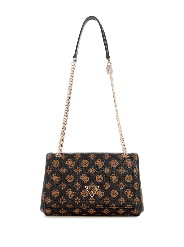 Brown Logo Noelle Convertible Crossbody Bag