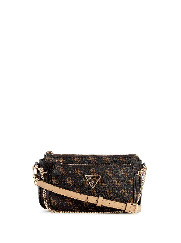 Brown Logo Noelle Crossbody Pouch Bag