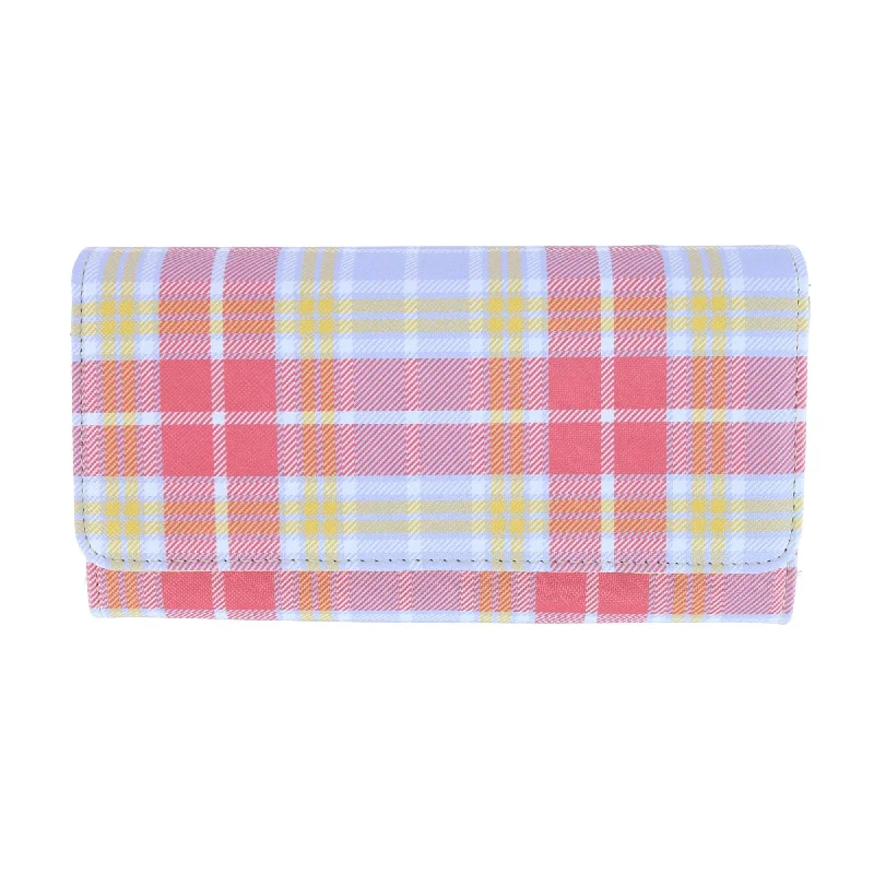 Buxton Women's Summer Plaid Printed Vegan Leather Bianca Wallet