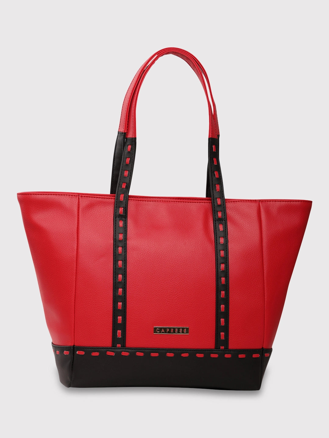 Caprese Lucca Tote Medium Solid Women'S Office Handbag Red