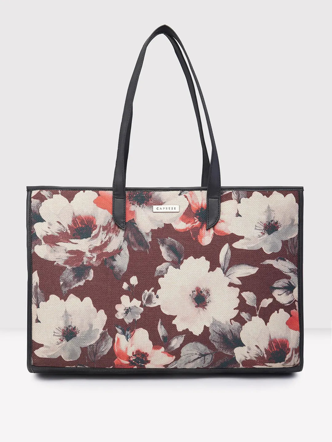 Caprese Poppy Tote Medium Printed Women'S Handbag Tan