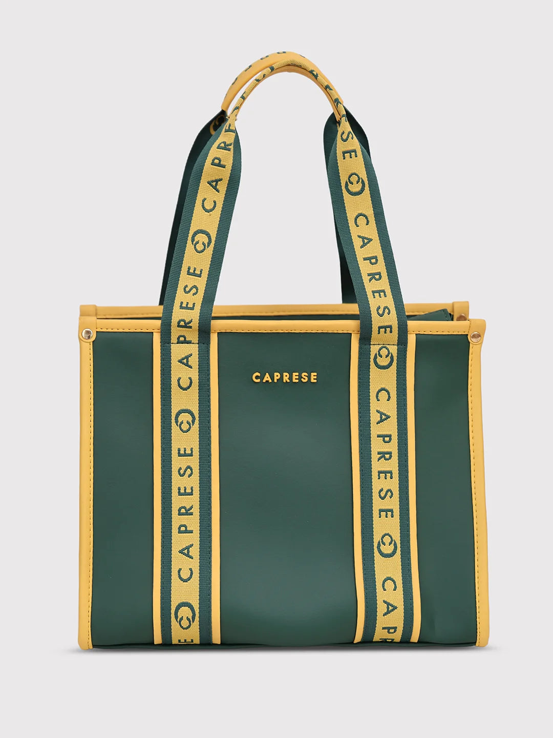 Caprese Trinity Tote Medium Solid Women'S Office Handbag Dark Green