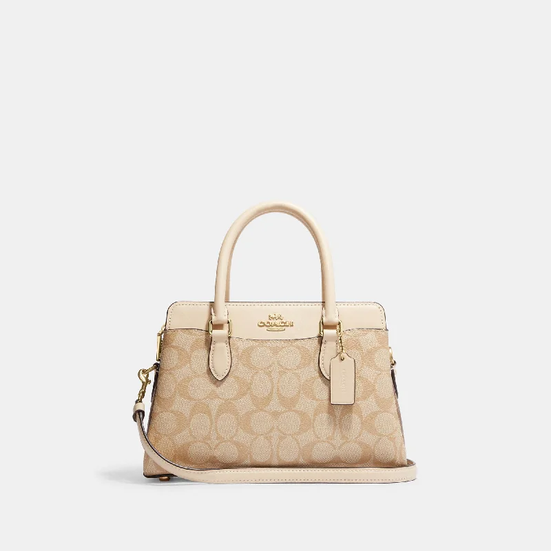 Coach Outlet Mini Darcie Carryall In Blocked Signature Canvas