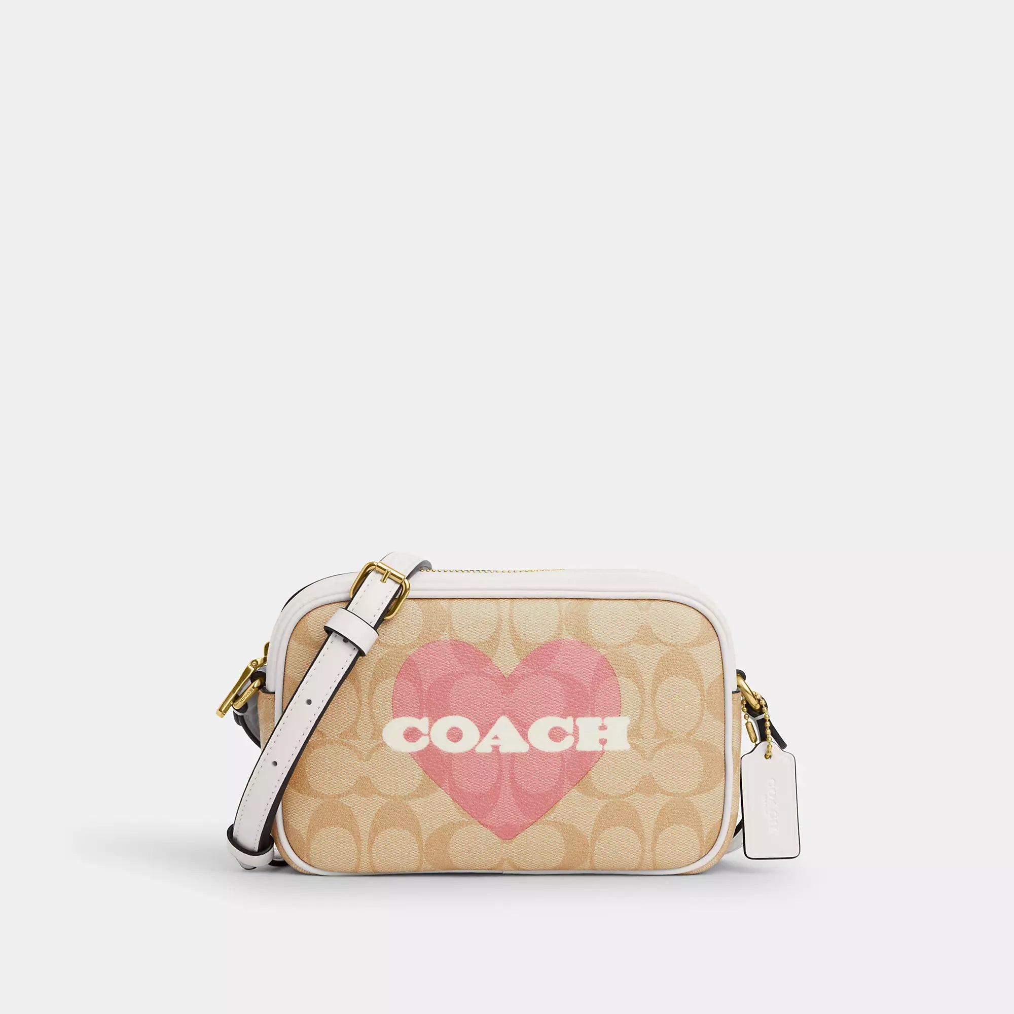 Coach Outlet Mini Jamie Camera Bag In Signature Canvas With Heart Print