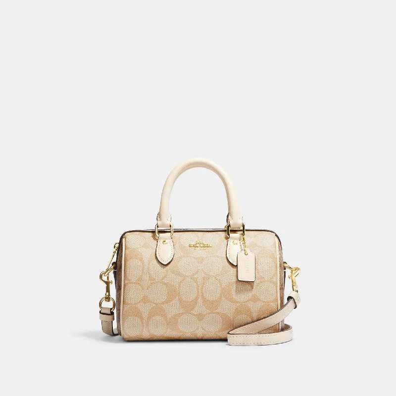 Coach Outlet Mini Rowan Satchel In Blocked Signature Canvas