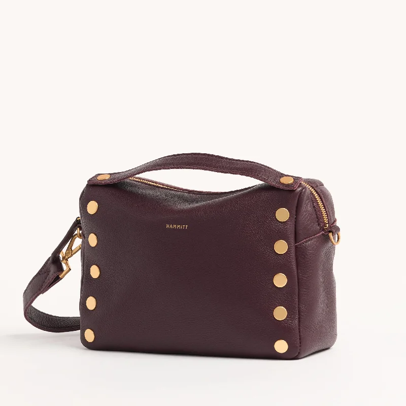 Evan Crossbody | Cabernet Pebble/Brushed Gold | Med