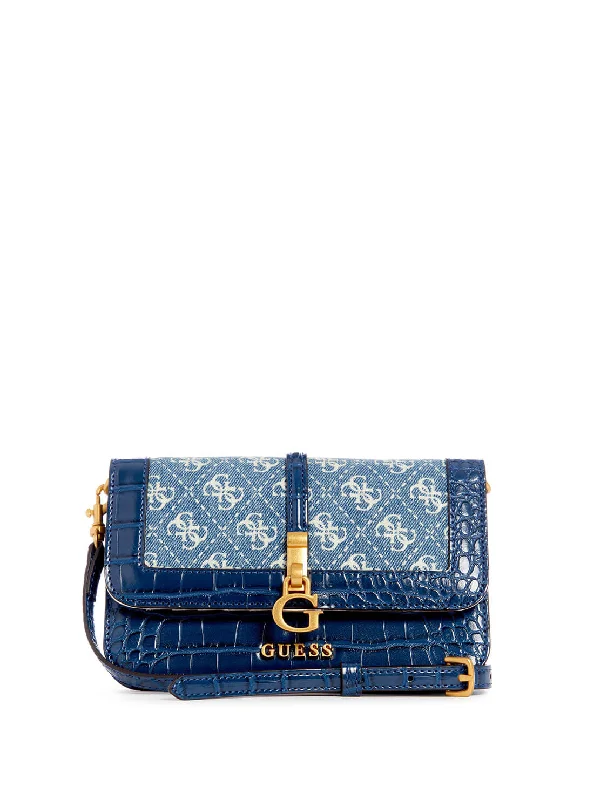 Denim Blue G James Logo Crossbody Bag