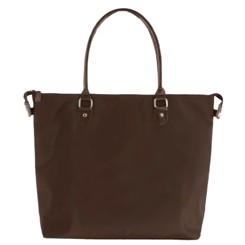 GABEE LEATHER BETH OVERNIGHT TOTE BROWN