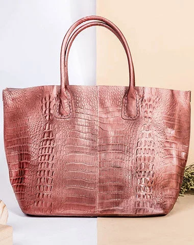 Genuine Leather Bag Crocodile Style Tote Bag Handbag Shoulder Bag Purse For Women