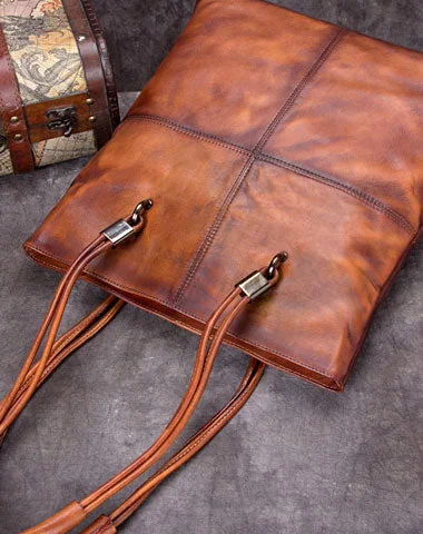 Genuine Leather Handbag Vintage Tote Bag Shoulder Bag Purse For Women