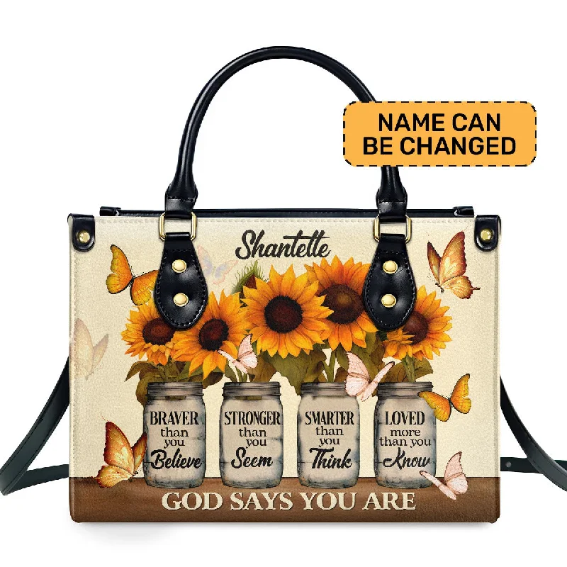 God Says You Are - Personalized Leather Handbag STB24