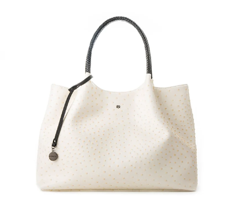 Gunas New York Naomi White Vegan Leather Tote Bag