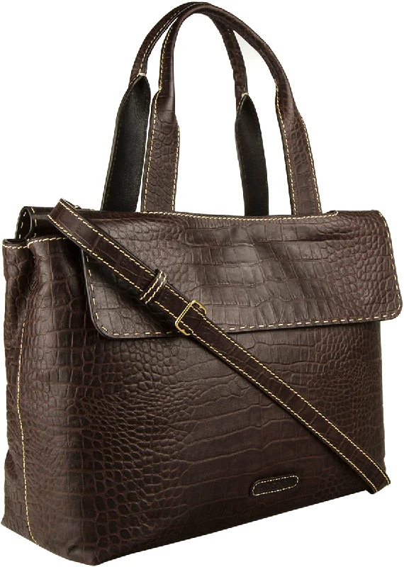 Hidesign Women's Leather Laptop Briefcase Work Bag Brown