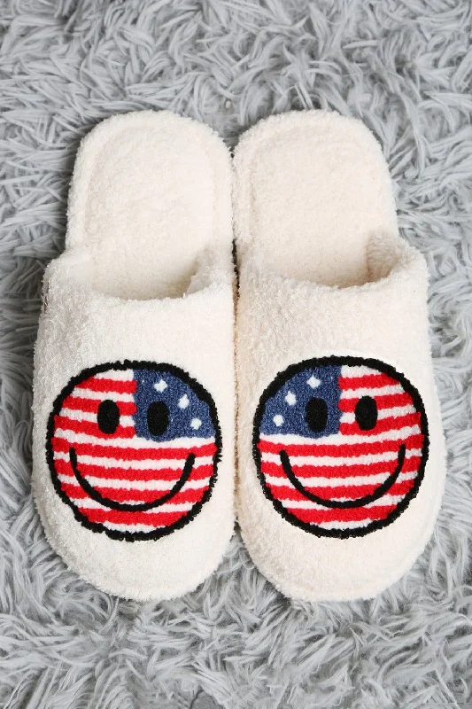 JCL6103 Super Lux American Flag Smiley Slippers