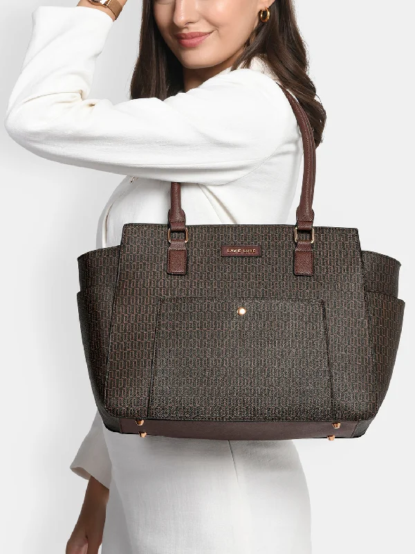 Lavie Luxe Mono Kelly Choco Large Women's Tote