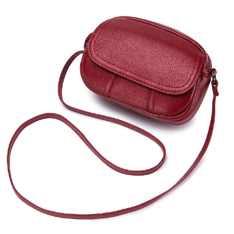 Leather Small Shoulder and Crossbody Bag | Round Bag