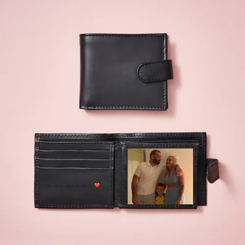 Personalised Leather Tri Fold Wallet with RFID