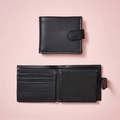 Personalised Leather Tri Fold Wallet with RFID