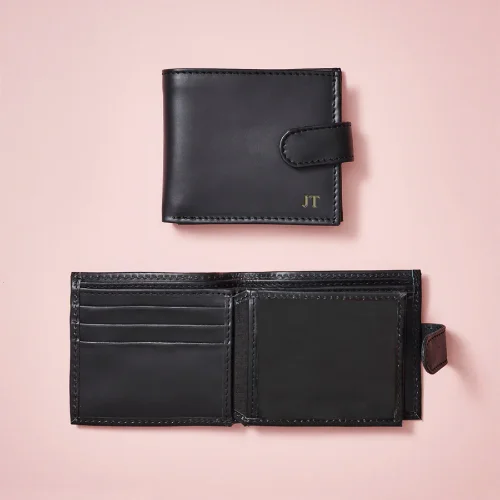 Personalised Leather Tri Fold Wallet with RFID