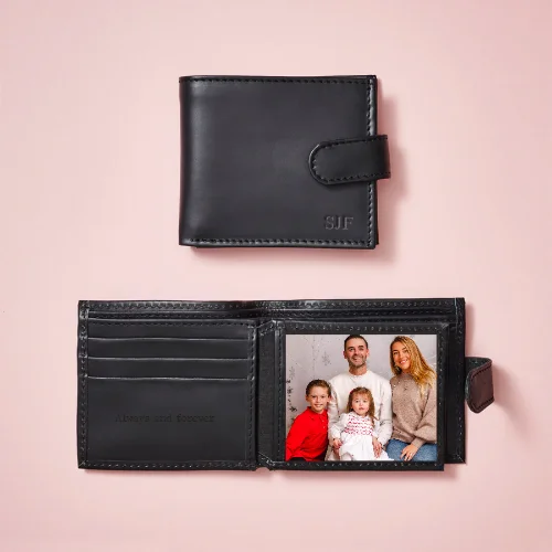 Personalised Leather Tri Fold Wallet with RFID