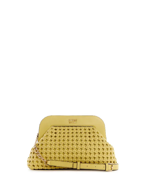 Lime Yellow Sicilia Frame Clutch Crossbody Bag