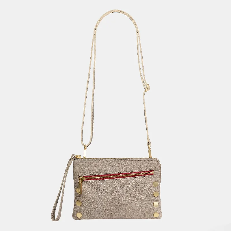 Nash Small | Pewter/Brushed Gold Red Zip