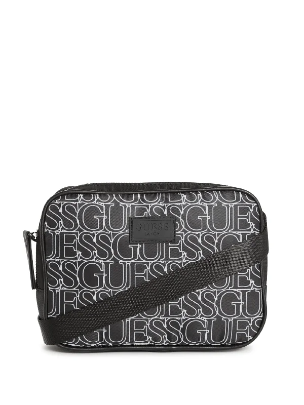 Outline Logo Print Nylon Crossbody