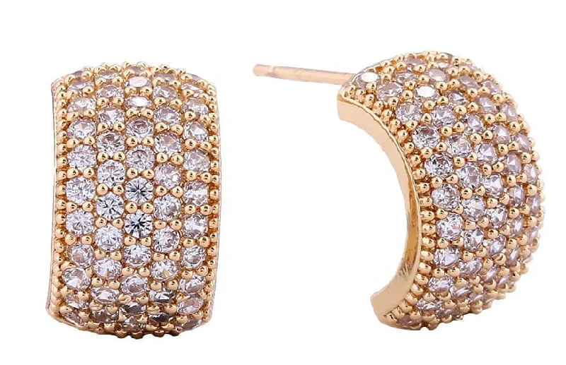 SJE311090 14K Dipped Micro Pave Cz Post Earrings