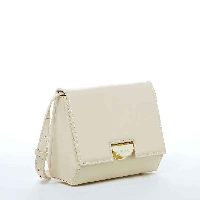 SUSU Elizabeth Off White Leather Shoulder Bag