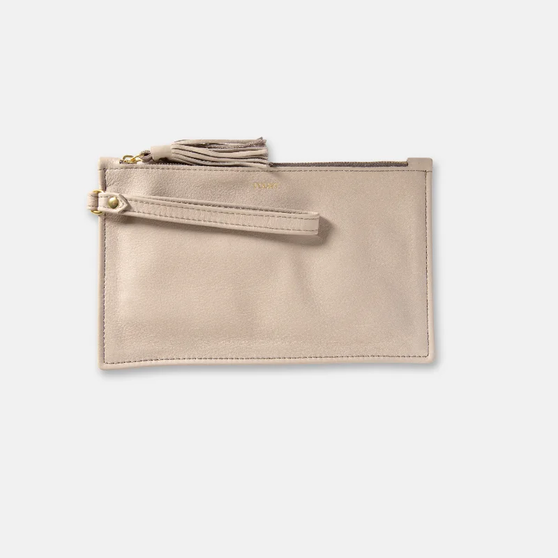 The Finley Clutch in Dove Gray