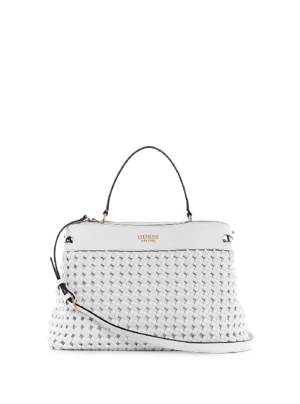 White Sicilia Crossbody Satchel Bag