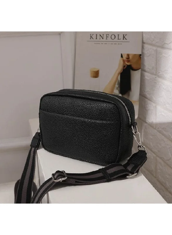 Leather Crossbody Bag with a Detachable Shoulder Strap