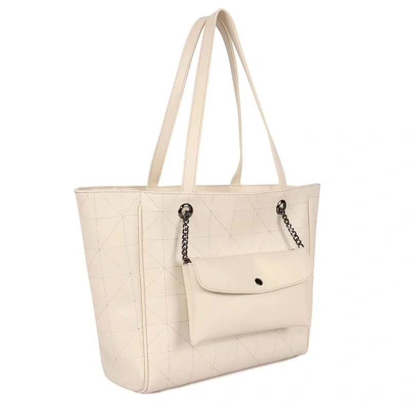 Laura Ashley RELIEF QUILTED CREAM Tote Bag