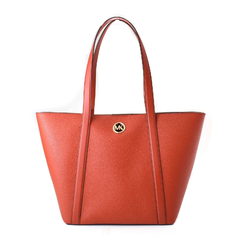 Michael Kors Leather HADLEIGH Tote Shoulder Bag Red