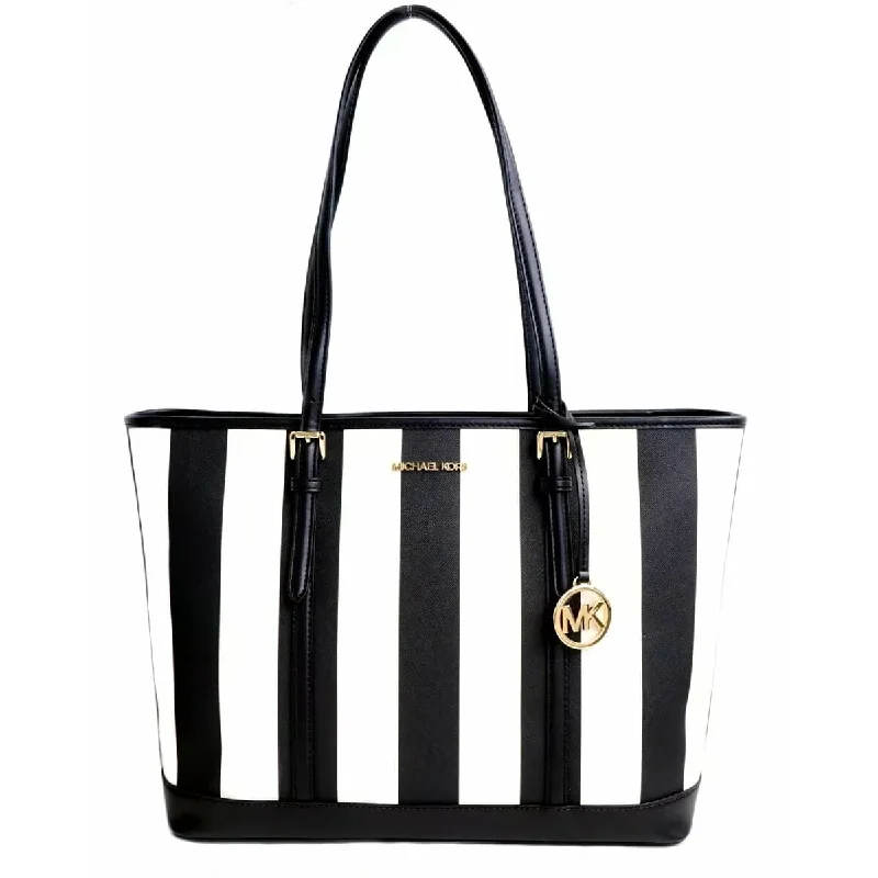 Michael Kors JET SET Tote Bag Black & White