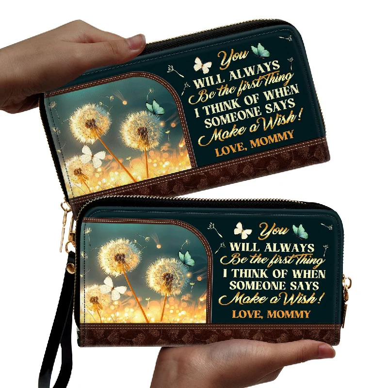 You Will Always Be The First Thing I Think Of - Personalized Leather Clutch Purse SBCPLM2090L